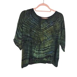 Vintage Green and Black Blouse